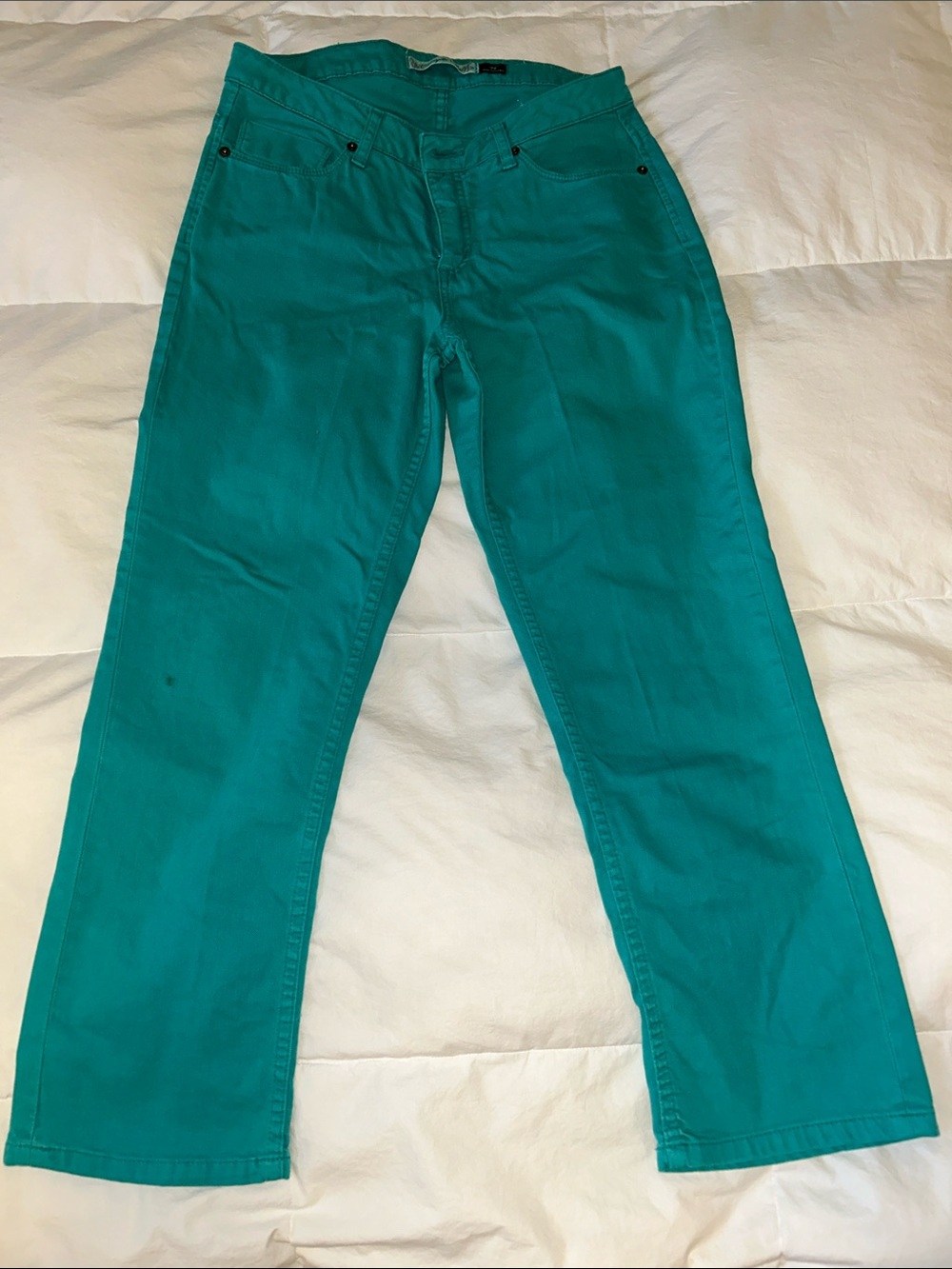 Christopher Blue Teal Straight-Leg Jeans
